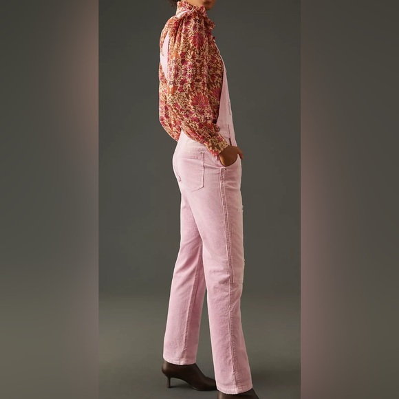 NWOT Women’s Anthropologie Pilcro Blush Pink Corduroy Overalls, Size 31 - Picture 5 of 9